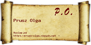 Prusz Olga névjegykártya